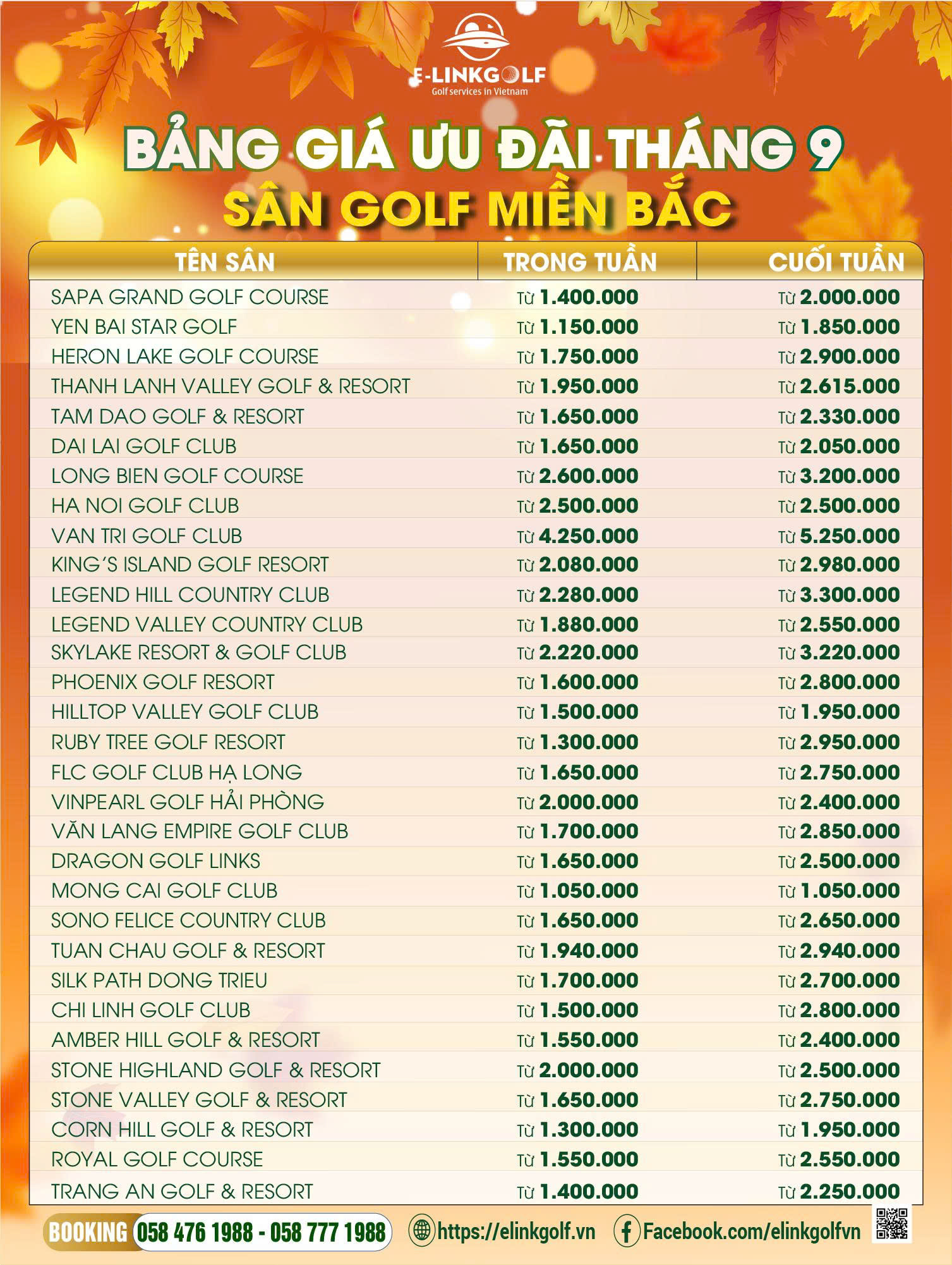 gia san golf mien bac