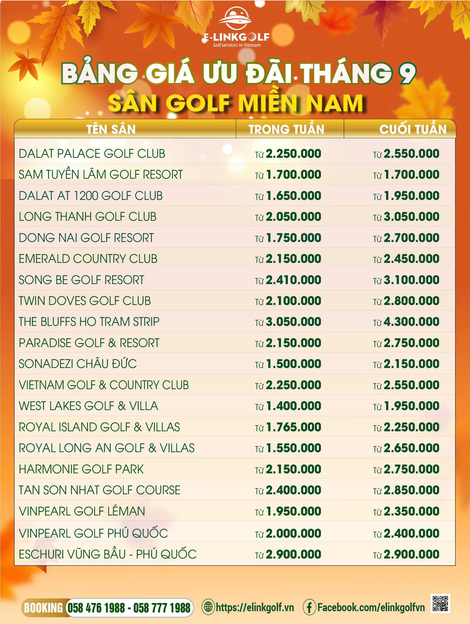 gia san golf mien nam