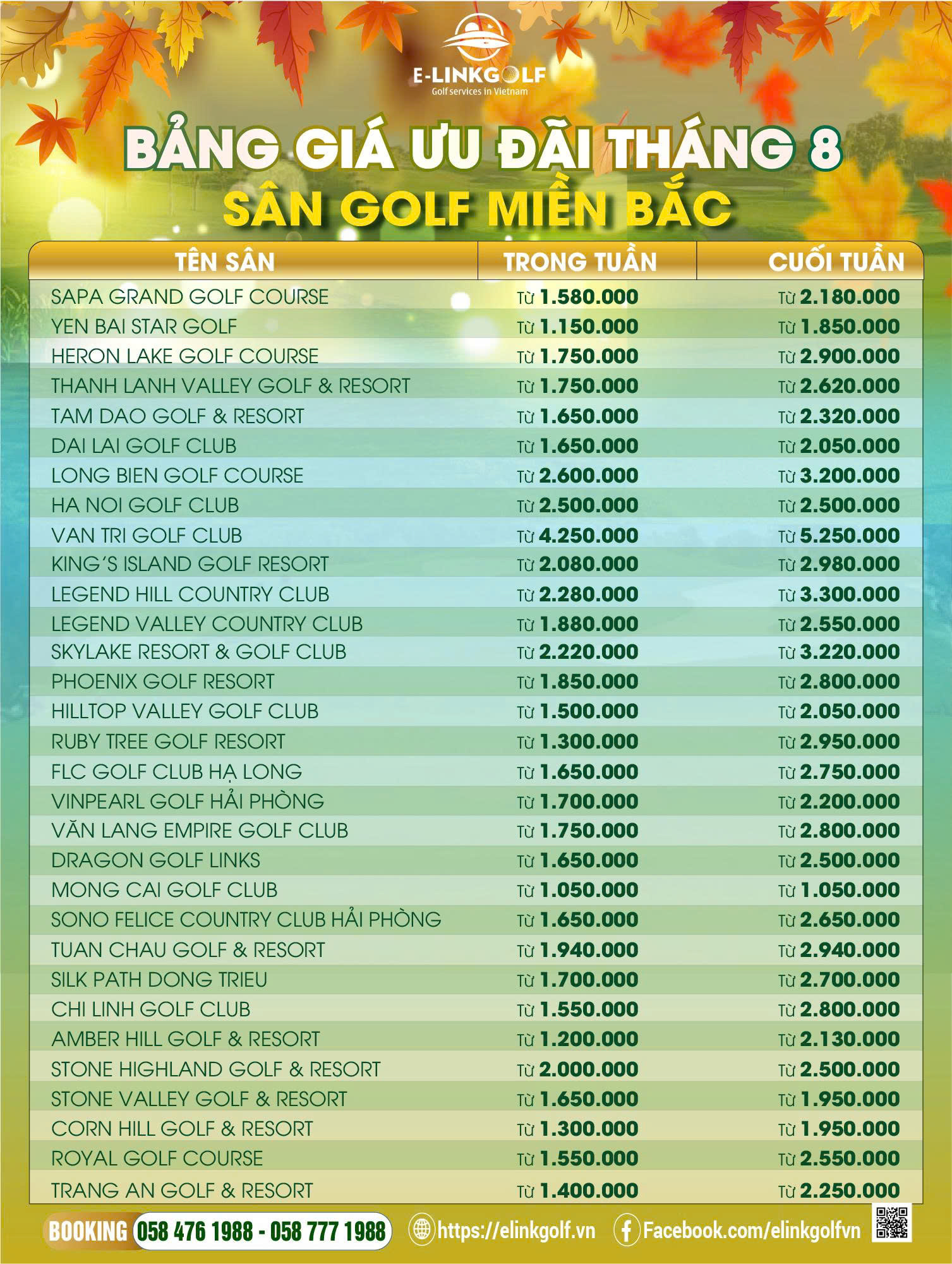 gia san golf mien bac