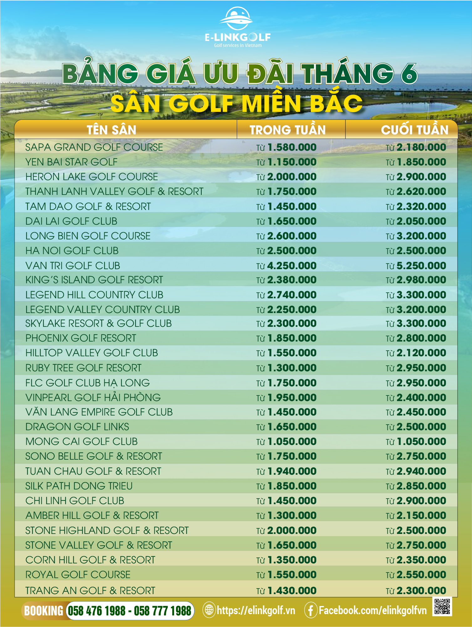 gia san golf mien bac