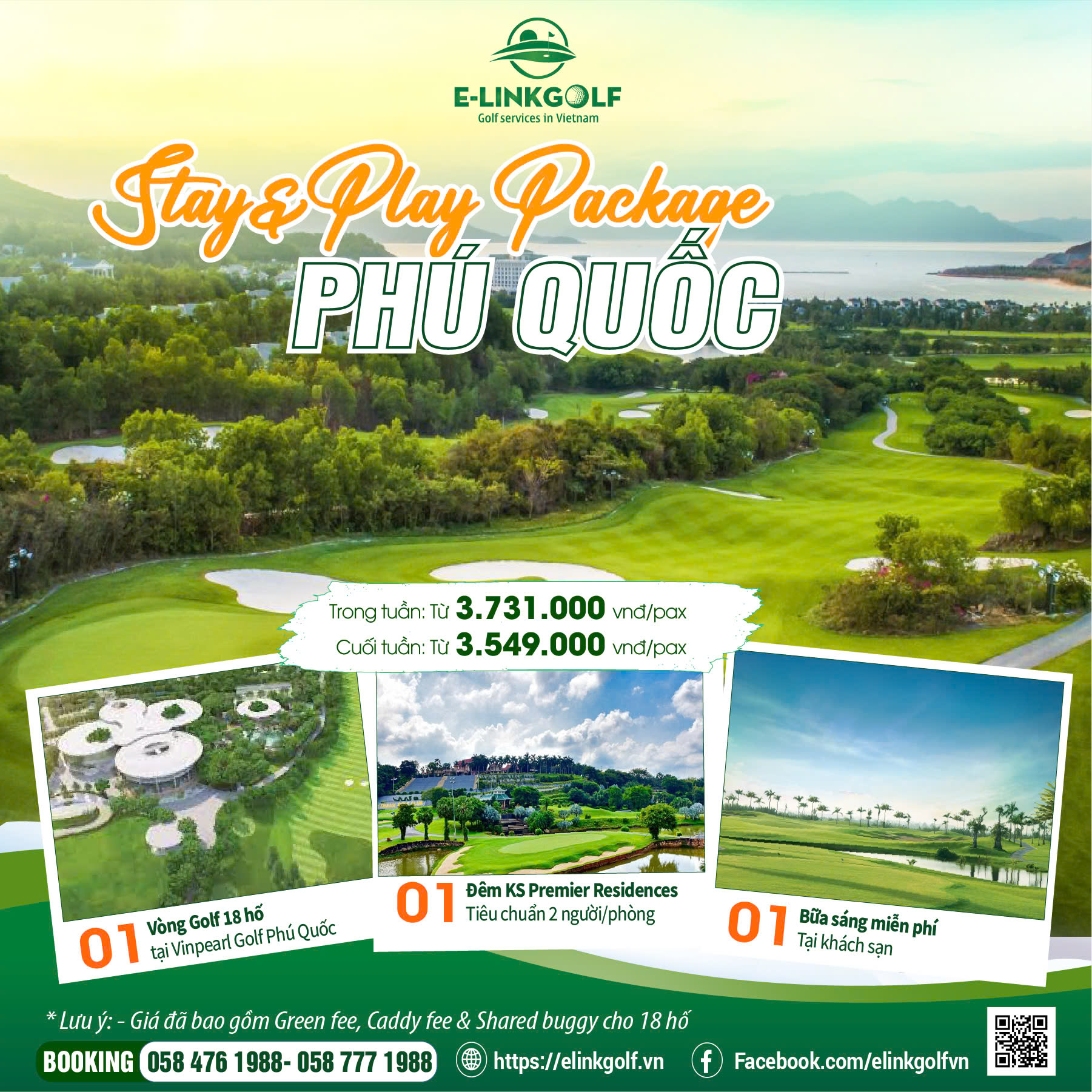 combo golf tour phú quốc 2n1đ